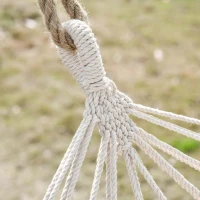Outsunny Portable Travel Hammock Hippie Chic Style hammock fabric dim. 200L x 100l cm Cotton Polyester Striped ecru gray(m-4)