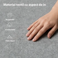 HOMCOM Pat Dublu cu Spațiu de Depozitare 190x140 cm, Lamele din Lemn, Sistem cu Piston și Tapițerie, Gri(m-6)