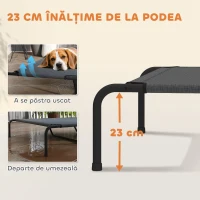 PawHut Pat pentru Câini Mari, Ridicat, Exterior, Plasă Respirabilă, 152x94x23 cm, Gri(m-4)