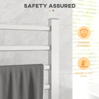 HOMCOM Uscător Electric pentru Prosoape de Podea sau Perete 150W cu Temporizator 2-4 Ore, 53x35x90 cm, Argintiu(m-7)