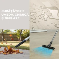 HOMCOM Aspirator 3 în 1 de 1400W, Lichide, Solide și Suflator, Capacitate 30L, Filtru Triplu și Accesorii(m-4)