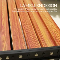 Outsunny Tuinbank 2-zits, buitenbank met metalen frame en lattenzitting, terrasmeubilair voor tuin en terras(m-6)