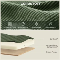 HOMCOM Accentstoel, 360-Grad-Drehung, moderne draaifauteuil met ronde voet, voor woonkamer en slaapkamer, groen(m-6)