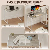 HOMCOM Birou Pliabil Economisitor de Spațiu cu Stand pentru Monitor Detașabil, 100x48x87,5 cm, Lemn(m-5)