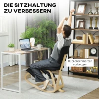 HOMCOM Ergonomischer Kniestuhl, Kniehocker Gesundheitsstuhl für Zuhause, Büro, Meditation Schwarz(m-4)