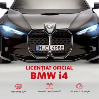 HOMCOM Mașină Electrică pentru Copii 3-6 Ani cu Licență BMW, cu Telecomandă, Claxon și Faruri, 115x67x45 cm, Neagră(m-4)