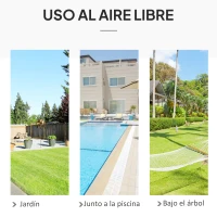 Outsunny Silla Colgante Redondo de Ø60 cm Silla Hamaca Columpio con Cojín y Cuerda de Algodón para Interior y Exterior Carga 120 kg 80x80x42 cm Beige(m-4)