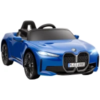 HOMCOM BMW i4 Licensed 12V Kids Electric Ride-On Car, Blue(m-1)