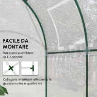 Outsunny Serra portatile con telaio in acciaio e copertura plastica 135 g/m², 1,8×1,8×2 m, Bianco(m-7)