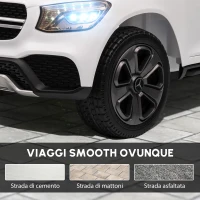 AIYAPLAY Macchina elettrica per bambini, 12V, telecomando 2,4G, 3 velocità, avvio lento, 105x68x50cm, Bianco(m-7)