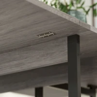 HOMCOM Industrial Folding Dining Table, Drop Leaf Table with Open Compartments for Small Spaces, Kitchen, Dining Room, Grey Wood-Effect(m-9)