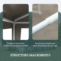 Pavilion Outsunny de Grădină 3x3 m Portabil cu Acoperire Anti UV, Alb(m-5)