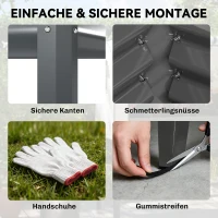 Outsunny Hochbeet mit Frühbeetaufsatz aus Metall Pflanzkasten mit Gewächshaus Ablagefach, Erhöht 120 x 55 x 140cm(m-9)