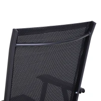 Outsunny Set 2 Scaune de Grădină Pliabile cu Cotiere, Scaune pentru Prânz în Exterior din Metal și Texteline, pentru Terasă, Balcon, Verandă, Exterior și Interior, 58x64x94cm, Negru(m-9)