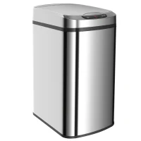 HOMCOM 12L Sensor Bin, Automatic Touchless Motion Sensor Kitchen Bin with Fingerprint Resistant Stainless Steel, Silver(m-11)