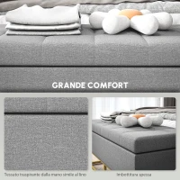 HOMCOM Panca Contenitore 2 in 1 con Seduta Trapuntata e Piedi in Acciaio, 110 x 44 x 48 cm, Grigio e Dorato(m-5)