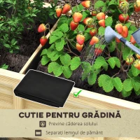 Outsunny Jardinieră Înălțată din Lemn cu Raft Inferior, Separator, Găuri de Drenaj, 115x46x75 cm, Culoare Lemn(m-6)