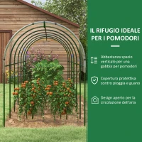 Outsunny Serra da Giardino, Serra per Pomodori con 5 Archi in Acciaio, Copertura in PE, 6 x 1.23 x 1.71 m, Trasparente(m-4)