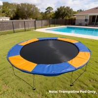 HOMCOM 8FT Trampoline Spring Cover, Plastic Trampoline Pad Replacement Safety Guard, Yellow and Blue(m-9)