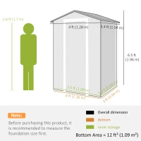 Outsunny 4 x 3 ft Plastic Garden Shed with Floor, Outdoor Storage Shed with Lockable Door, Window and Vent, Light Grey(m-3)