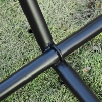 Outsunny Hamac de Grădină Suspendat 310x117 cm cu Înălțime Reglabilă și Suport, Capacitate 120 kg, Hamac Autoportant cu Geantă de Transport, pentru Camping, Grădină, Balcon, Patio, Verde și Albastru(m-7)