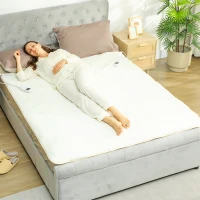 HOMCOM Heizdecke mit Dualzonensteuerung 160 x 140 cm maschinenwaschbar mit 5 Heizstufen, 10 Stunden Timer, Überhitzungsschutz(m-2)