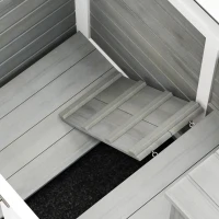 PawHut Kleintierstall mit 2 Ebenen 4 Rollen versiegeltes Tannenholz Grau(m-12)