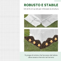 Outsunny Telone di Ricambio per Serra a Tunnel da Giardino 18 m², PE Anti-UV Impermeabile, 12 finestre e Porta Avvolgibile con Zip, 6L x 3l x 2H m, Bianco(m-5)