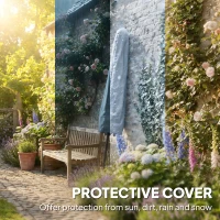 Outsunny 3-metrowy parasol ogrodowy z pokrowcem, z funkcją przechyłu i korbą, wentylacja, szary(m-4)