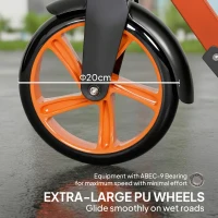 HOMCOM One-click Folding Kick Scooter for 14+ w/ Adjustable Handlebar, Push Scooter with Kickstand, Dual Brake System, Red(m-8)