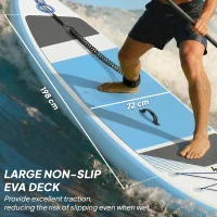 Outsunny Deska SUP Nadmuchiwana 320 cm Zestaw z Regulowanym Wiosłem Antypoślizgowym Deckiem EVA Smyczą Pompą(m-5)