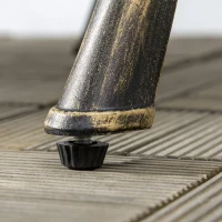 Outsunny Set de Exterior 3 Piese din Aluminiu cu 2 Scaune de Grădină și Masă Rotundă cu Orificiu pentru Umbrelă, Bronz(m-9)