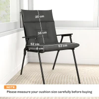 Outsunny Set de 4 perne pentru scaune de grădină impermeabile și antiderapante cu spătar și curele 112x53 cm Gri Închis(m-3)