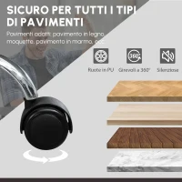 Vinsetto Sedia da Ufficio Regolabile con 6 Punti di Massaggio, Funzione di Riscaldamento, Poggiapiedi, Ecopelle, Nero(m-8)