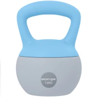 SPORTNOW 12KG Soft Kettlebell, Kettlebell with Non-Slip Handle for Home Gym, Weight Lifting, Strength Training, Light Blue/Grey(m-10)