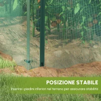 Outsunny Gabbia di Protezione per Piante con Porta Zippata, Tubi in Acciaio Zincato, 240 x 120 x 110 cm, Verde(m-5)