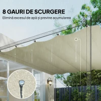 Outsunny Acoperiș Pergola, Acoperire Retractabilă pentru Umbră, Protecție UV30+, Gri Închis(m-6)