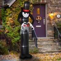Outsunny Halloween-Dekoration 3 m riesiger Sensenmann mit LED-Beleuchtung für Outdoor, IP44(m-8)