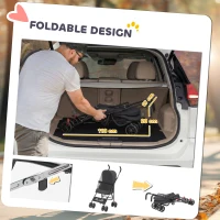 PawHut Dog Stroller, Foldable Cat Dog Pram for Miniature Breeds, Pet Stroller with Brake, Mesh Windows, Black(m-5)