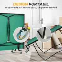 SPORTNOW Masă de Tenis Pliabilă 9FT, cu 8 Roți, pentru Utilizare în Interior, Verde(m-5)