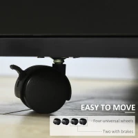 HOMCOM Multi-Storage Printer Stand Unit Office Desk Side Mobile Storage w/ Wheels Modern Style 60L x 50W x 65.5H cm - Black(m-6)