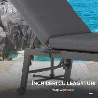 Outsunny Set 2 Perne pentru Șezut și Spătar, Perne pentru Scaune de Interior și Exterior, Gri(m-4)