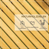 Outsunny Oprolbaar tuinpad 185 x 60 cm, oprolbaar houten pad van vurenhout voor tuin, terras, strand(m-5)
