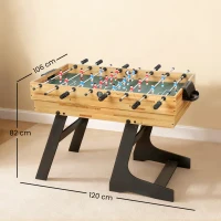SPORTNOW Masă de Joc 13 în 1 Pliabilă cu Fotbal de Masă, Ping Pong, Hochei, Biliard, Șah și Altele, Nuc(m-3)