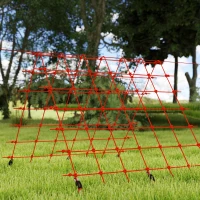 AIYAPLAY Ninja line 10 m con anelli, altalena e rete arrampicata, per Bmabini 3-6 Anni, Rosso(m-5)