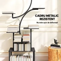 Outsunny Suport pentru Plante cu 8 Niveluri în Formă de S, Suport Ghivece din Metal pentru Interior și Exterior, pentru Grădină, Balcon, Terasă, Cameră de Zi, 74x26x158.5 cm, Negru(m-6)