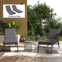 Outsunny Set 2 Perne pentru Șezut și Spătar, Perne pentru Scaune de Interior și Exterior, Gri(m-2)