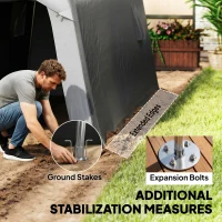 Outsunny 1.8 x 2.4m Garden Storage Shed Tent, Waterproof Portable Shed Shelter for Motorbike, Garden Tools, Bike Storage(m-7)