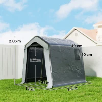 Outsunny 1.8 x 2.4m Garden Storage Shed Tent, Waterproof Portable Shed Shelter for Motorbike, Garden Tools, Bike Storage(m-3)