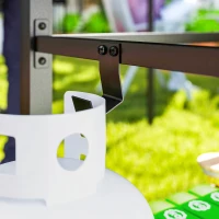 Outsunny Grillwagen 2-laags serveerwagen met werkblad Ablagen Haken Wielen roestvrij staal 102 x 56 x 81cm(m-9)